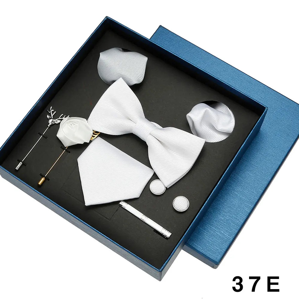 Set Corbata Pañuelo Gemelos Elegancia Formal Estilo Tico Regalo