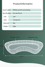 Protectores de talón de GEL para mujer, cojín de silicona, productos para el cuidado de los pies, almohadillas antideslizantes para tacones altos, plantillas de tamaño ajustable, 1 par