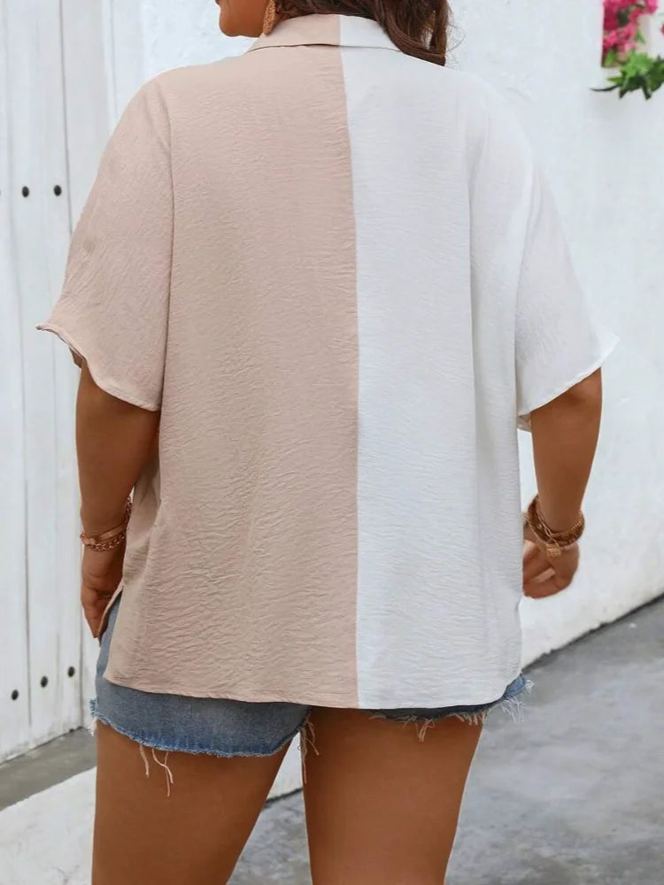 Cárdigan Elegante Bloques de Color | Talla Grande | Tico Trendy