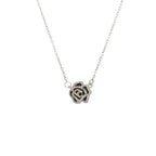 Collar Vintage Flor Camelia | Acero Inoxidable Plateado | Ticotrendy Costa Rica