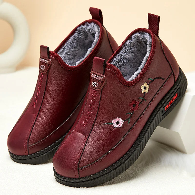 Zapatillas De Invierno Para Mamá | Mocasines Tipo Oxford Felpa Calidad