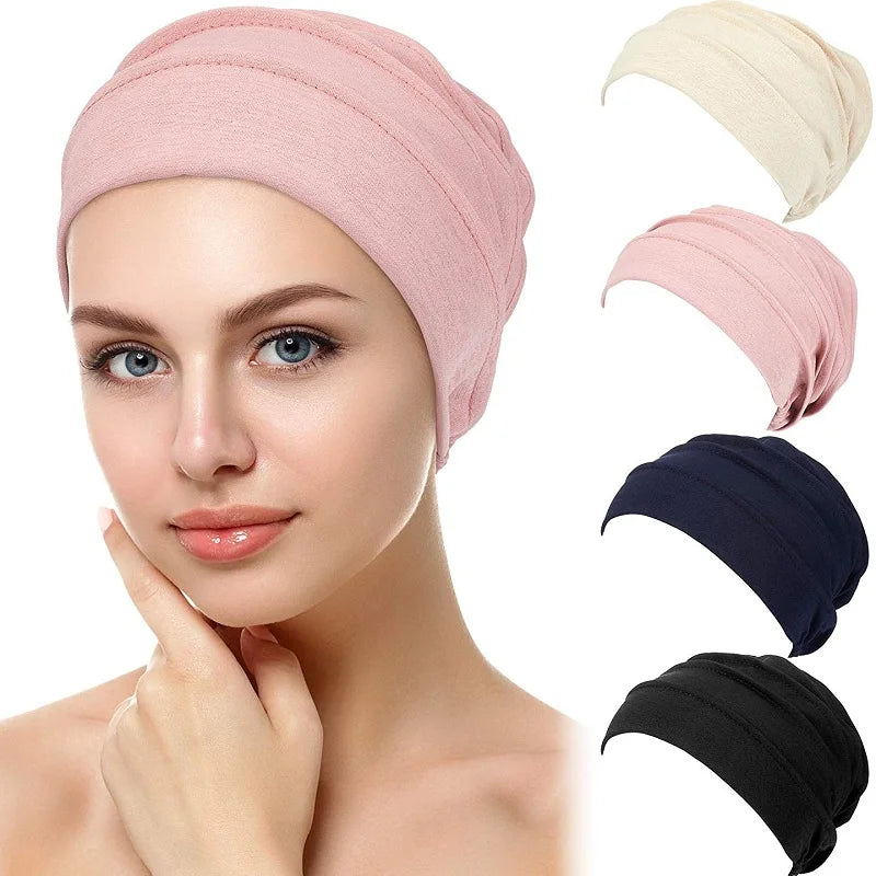 Gorro respirable para mujer, turbante Hijabs para mujer, gorro de tela elástica para la cabeza, gorro suave con volantes para quimio contra el cáncer, bufanda musulmana, venta al por mayor