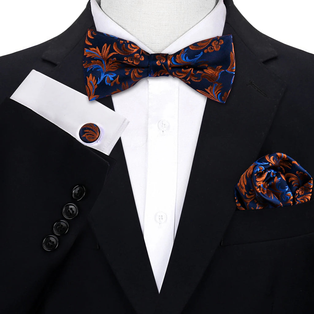 Conjunto Pajarita Pañuelo Gemelos Estilo Novedad Elegancia Pura Vida
