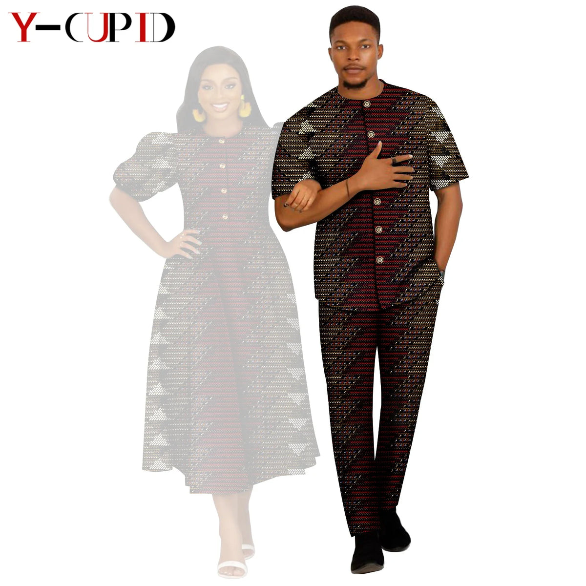 Vestido Estampado Africano Dashiki Pareja | Camisa y Pantalón | Tallas S-6XL | Tico Trendy