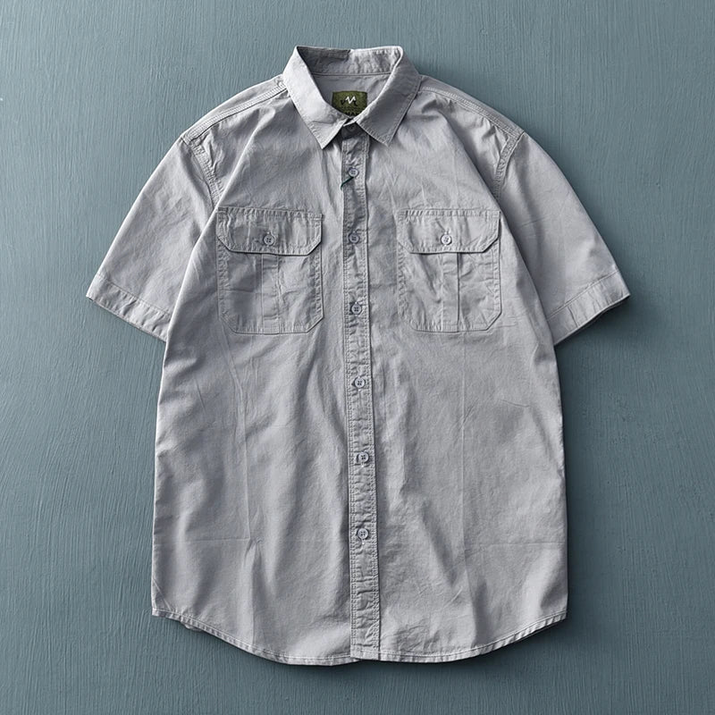 Camisa Casual Hombre | Algodón Puro | Parches Tridimensionales | Manga Corta | Ticotrendy