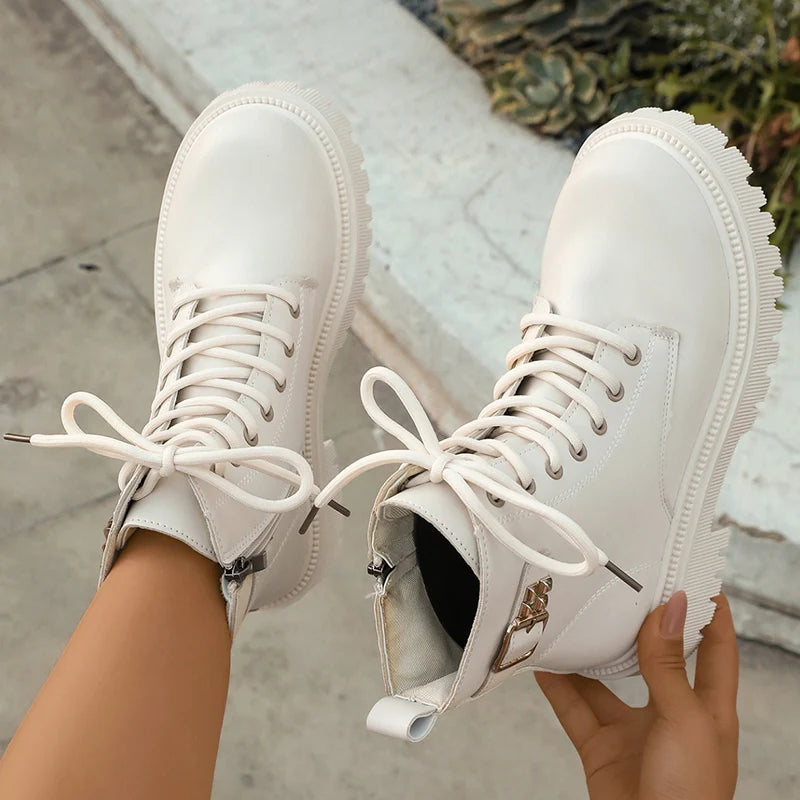 Botines de Suela Gruesa | Estilo Punk | Hebillas Modernas