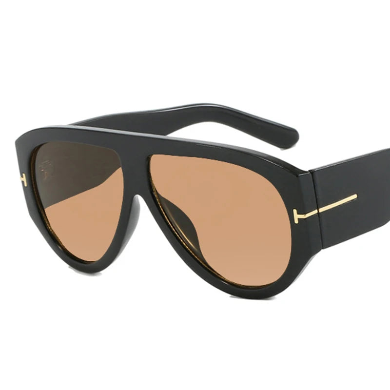Gafas Sol Piloto Gran Tamaño Punk | Montura Grande UV400 Diseño Lujo Unisex