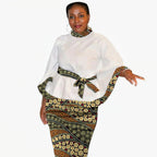 Conjunto Africano Blusa y Falda con Cinturón