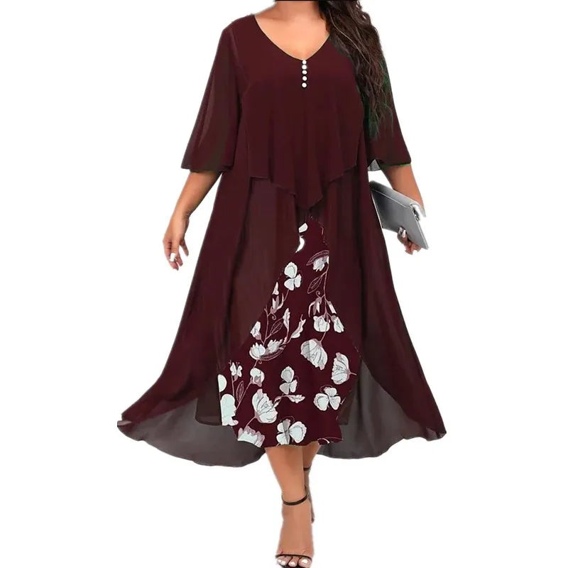 Vestido Vintage | Talla Grande | Estampado de Retazos