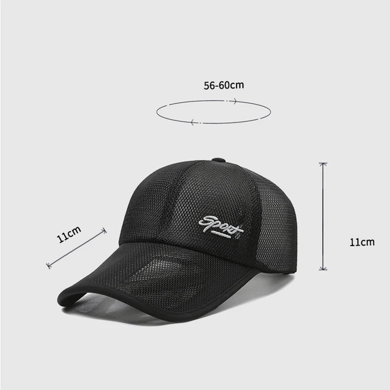 Gorra de Béisbol con Visera Larga y Malla Transpirable