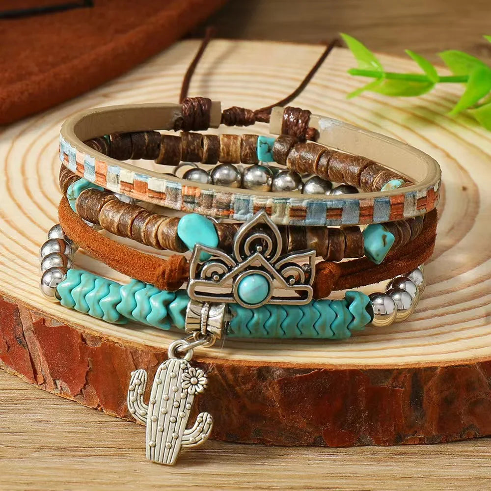 Pulseras de Cuero para Hombre y Mujer |  Hojas y Plumas  |  Dijes de Animales