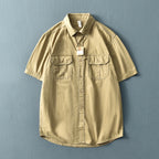 Camisa Casual Hombre | Algodón Puro | Parches Tridimensionales | Manga Corta | Ticotrendy