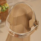 Sandalias de Plataforma con Lazo y Hebilla Trasera para Mujer - Elegantes y Antideslizantes