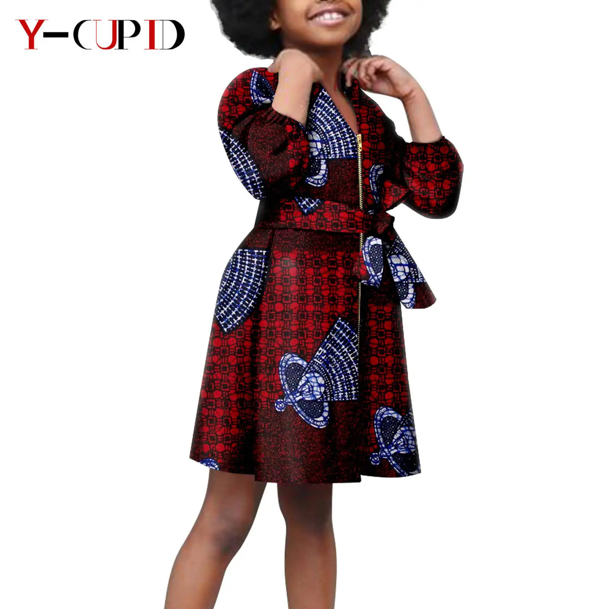 Abrigo Largo Dashiki Cinturón Niño | Algodón Encerado | Tallas XS-XXL | Tico Trendy