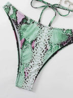 Bikini de Serpiente con Lentejuelas - Traje de Baño Glam para la Arena