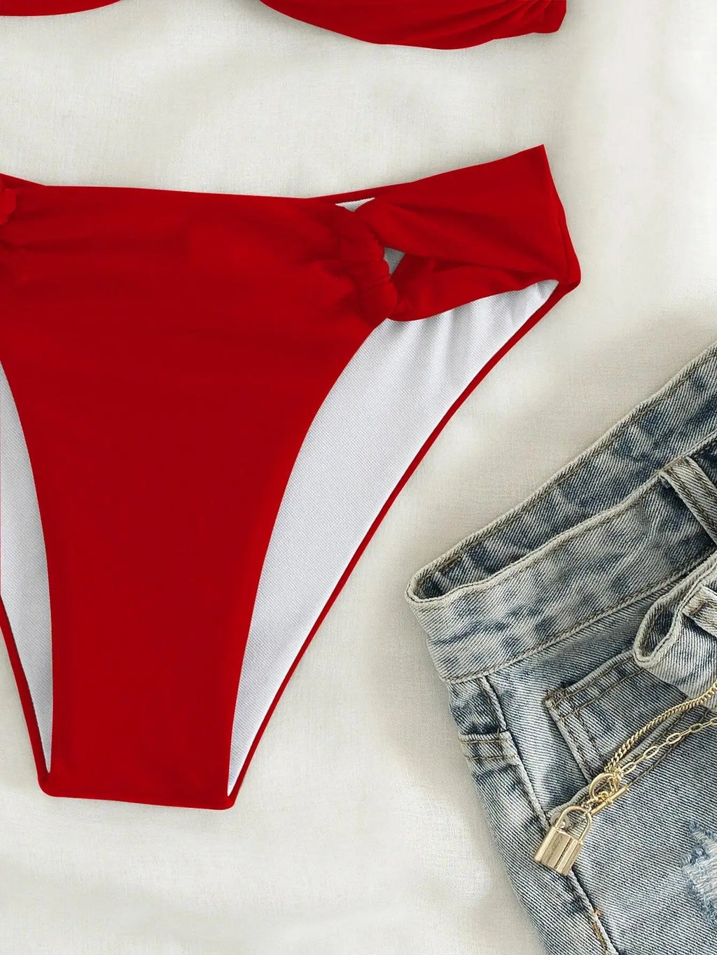 Bikini Halter Push Up con Twist - Traje de Baño de Playa