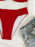 Bikini Halter Push Up con Twist - Traje de Baño de Playa