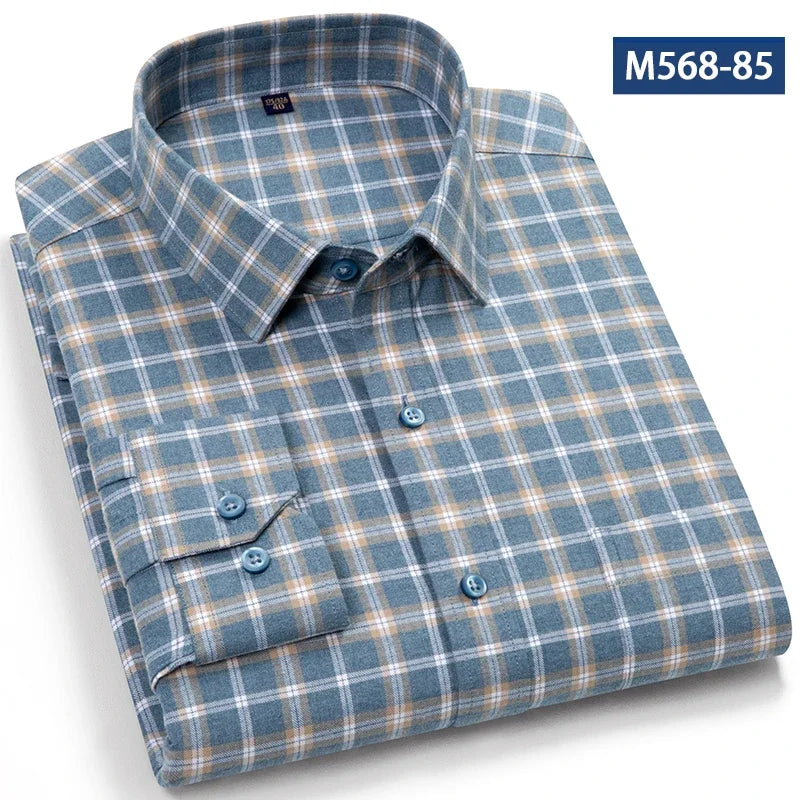 Camisa Clásica Algodón Hombre | Manga Larga | Botones | Casual y Oficina | Ticotrendy