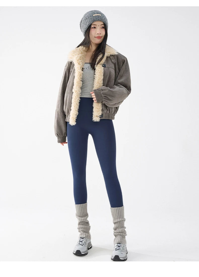 Leggings Térmicos Tiburón Polar Fino | Slim Fit Cintura Alta | Glúteos Sin Costuras Sexy