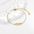 Pulsera Dijes Infinito | Acero Inoxidable Simple | Accesorios de Mano | Regalo Amantes | Ticotrendy