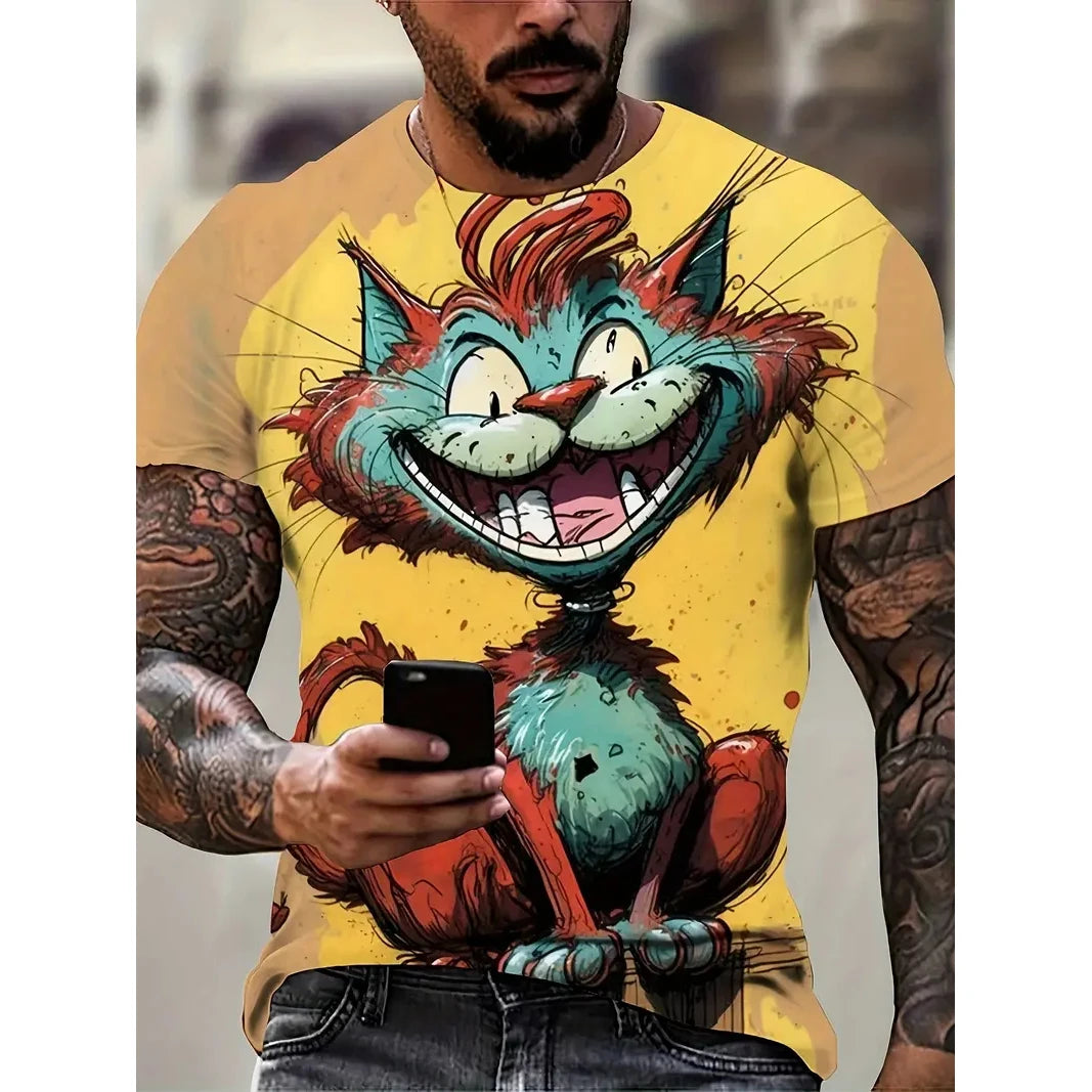 Camiseta Oversize Hombre ∣ Estampado Animal ∣ Moda Urbana Verano