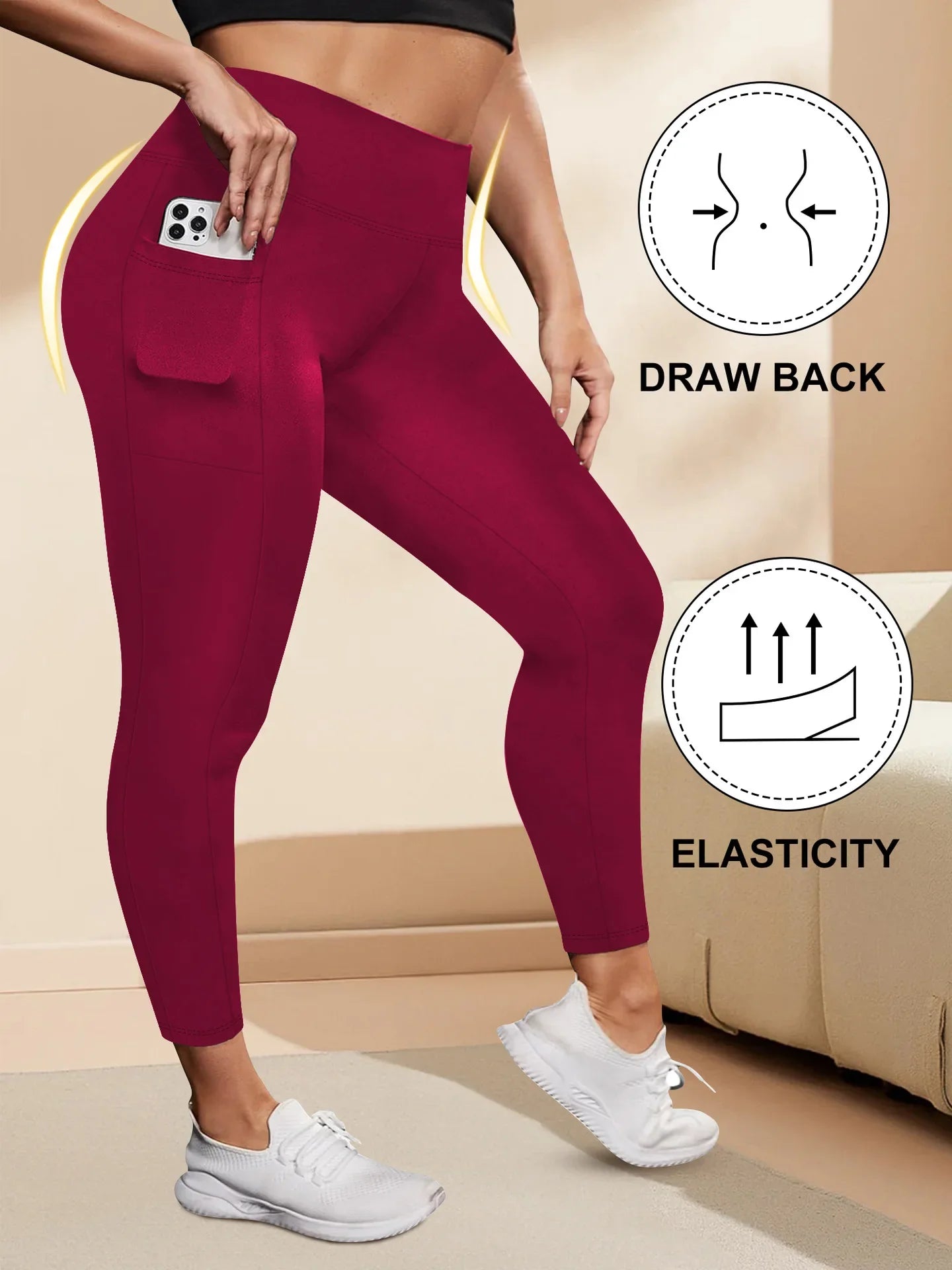 Leggings Yoga Talla Grande | Cintura Alta con Bolsillos | Levantamiento de Glúteos | Tico Trendy