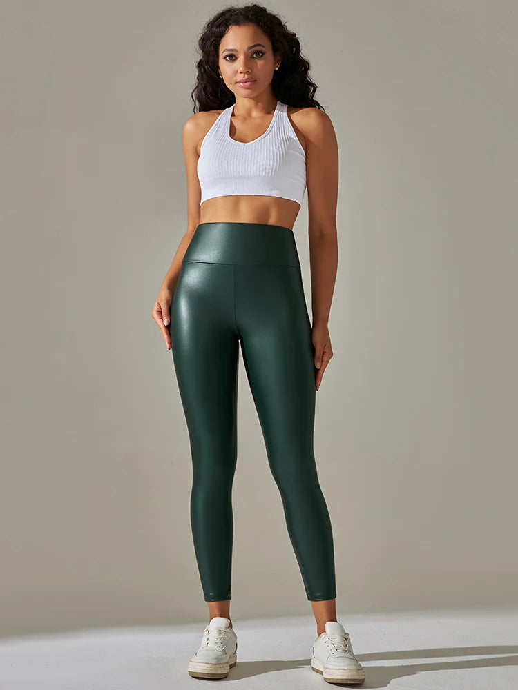 Leggings Cuero Verano Mujer | Cintura Alta Efecto Push Up | Piel Sintética