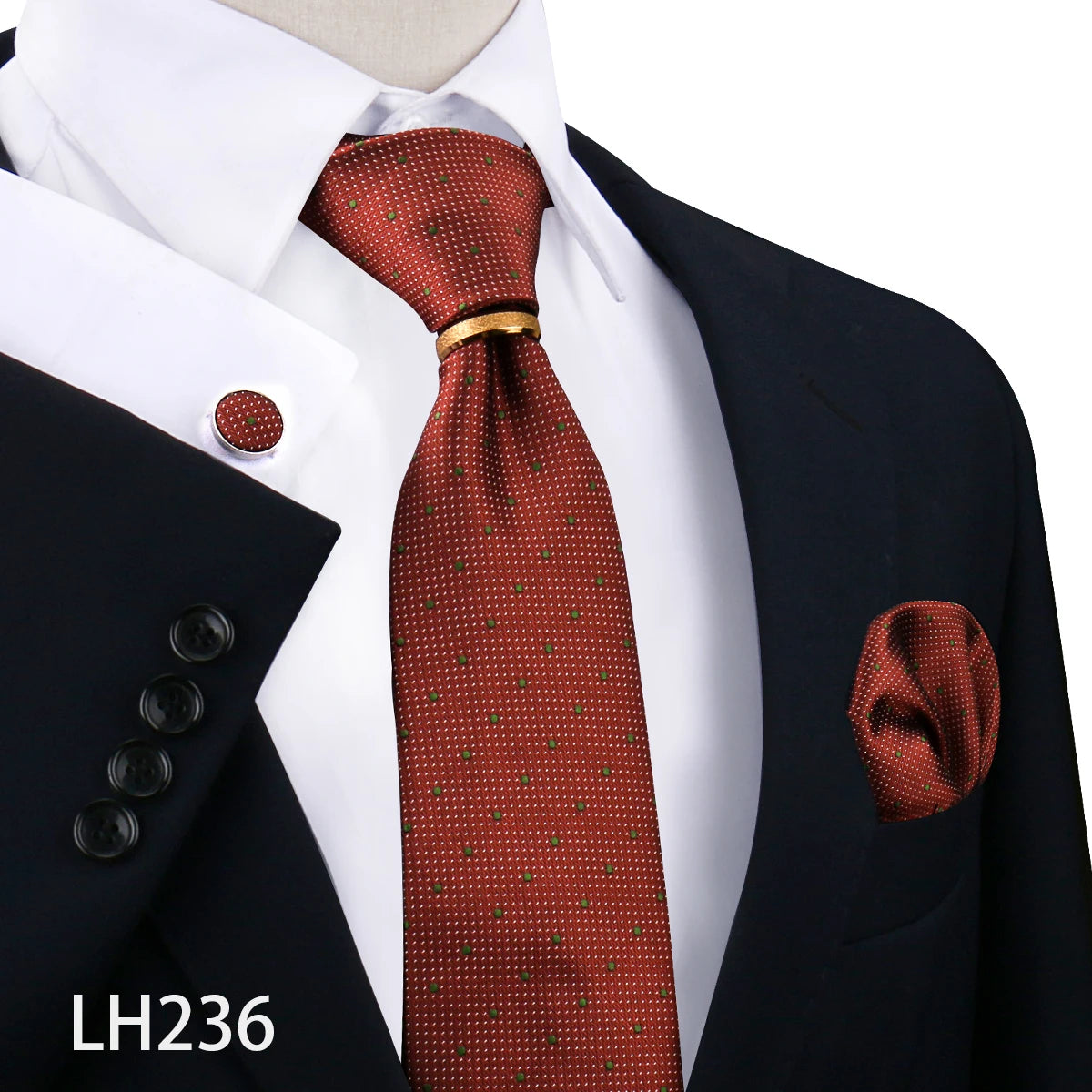 Set De Corbata Anillo Gemelos Pañuelo Accesorio De Traje Boda