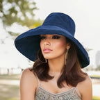 Sombrero con forma de cubo para mujer, sombrero de pescador panameño para las cuatro estaciones, ala grande, doble cara, Color sólido, visera, primavera y verano, 2025