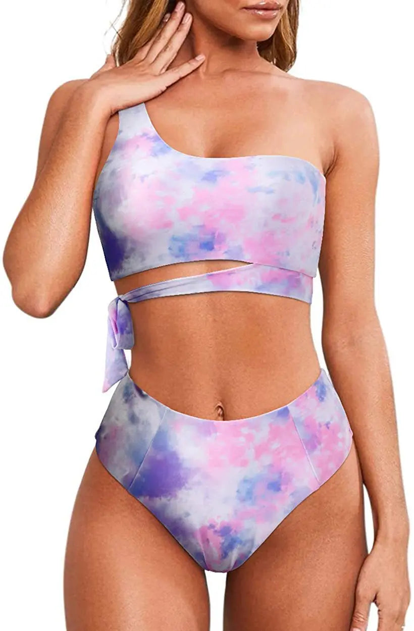 Bikini de Una Correa para Hombro - Traje de Baño Dividido