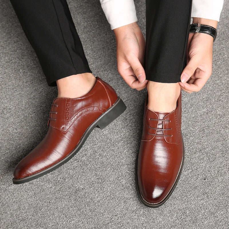 Zapatos Oxford de Cuero para Hombre | Nueva Suela Antideslizante | Ideal para Negocios y Bodas | Ticotrendy