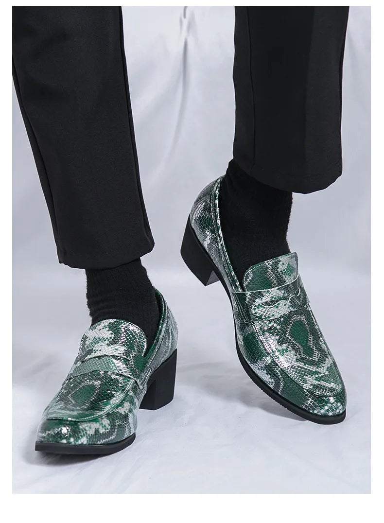 Zapatos Oxford Hombre Ticotrendy Piel Dividida Estampado Animal Sin Cordones | Elegantes
