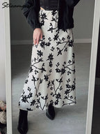 Falda Vintage de Satén | Estampado Floral Elegante