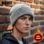 Gorro Punto Grueso Terciopelo Acrílico Cálido Térmico | Invierno Ajustable Casual Unisex