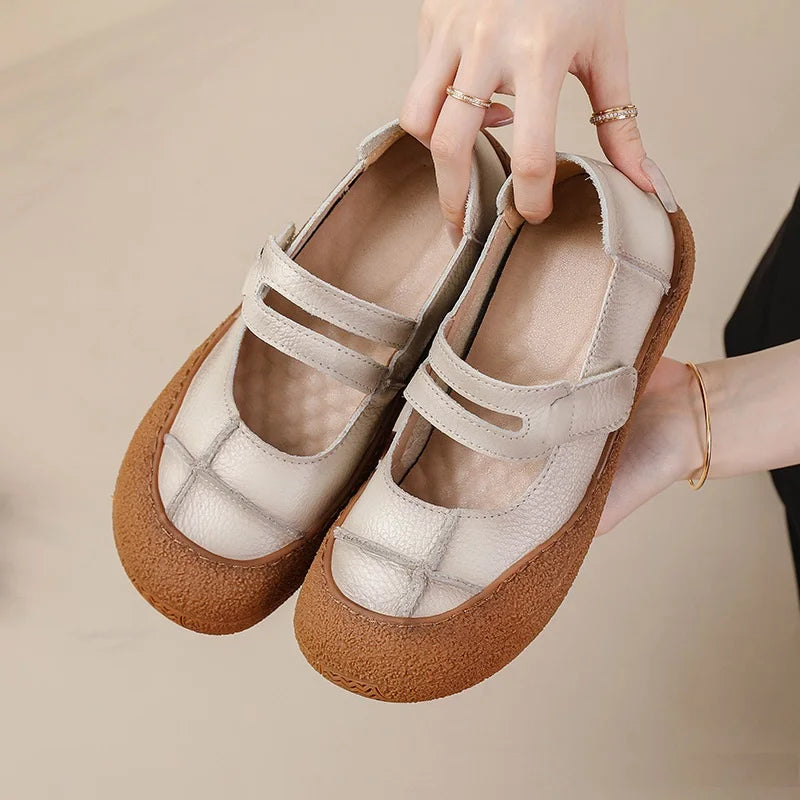 Mocasines Étnicos De Flores | Cuero Genuino Estilo Retro Lujoso Casual