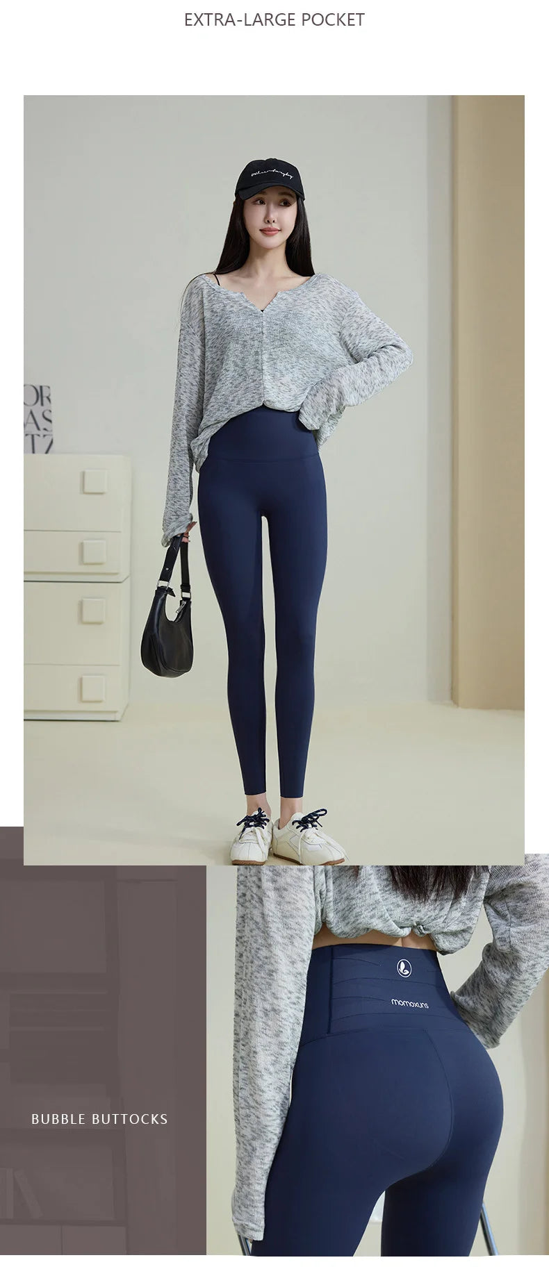 Leggings Piel Tiburón Ciruela | Sensación Desnuda 3D Push Up | Sexy Yoga Fitness PV | Ticotrendy