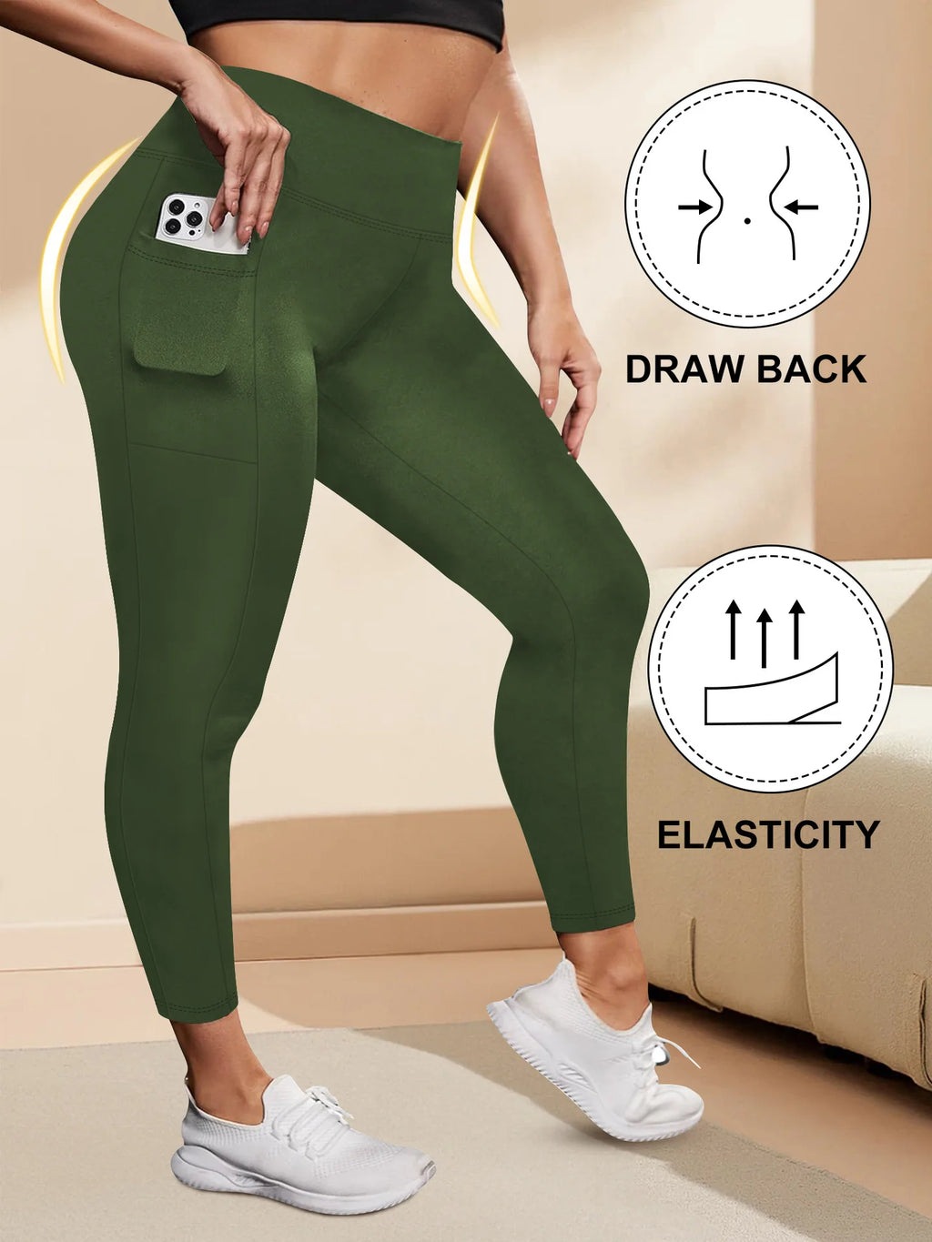 Leggings Yoga Talla Grande | Cintura Alta con Bolsillos | Levantamiento de Glúteos | Tico Trendy