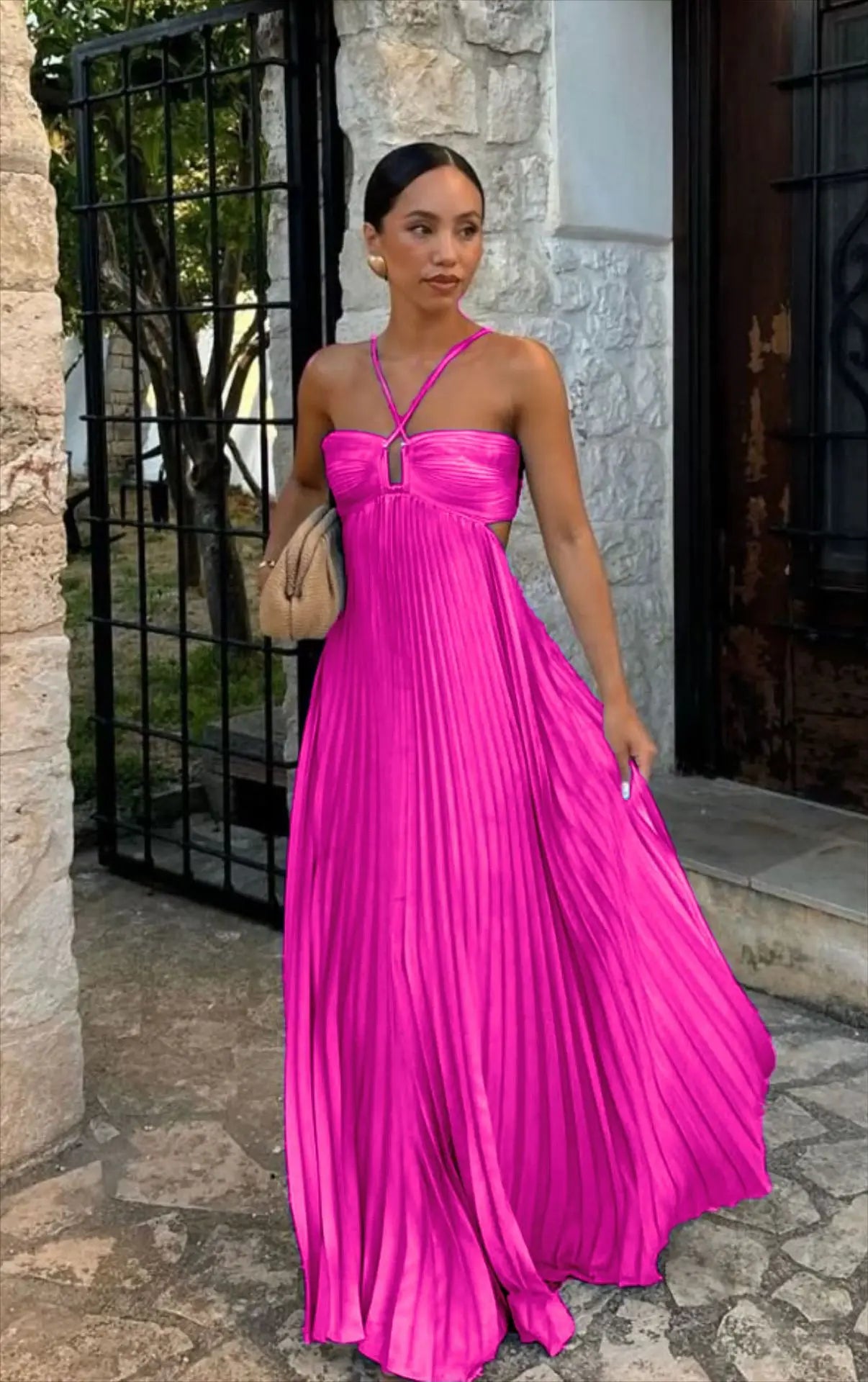Vestido de Batas Plisado 2025 para Vacaciones | Estilo Versátil