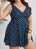 Tankini Estampado de Talle Largo con Tirantes