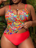 Tankini Estampado Push-Up con Tirantes Ajustables
