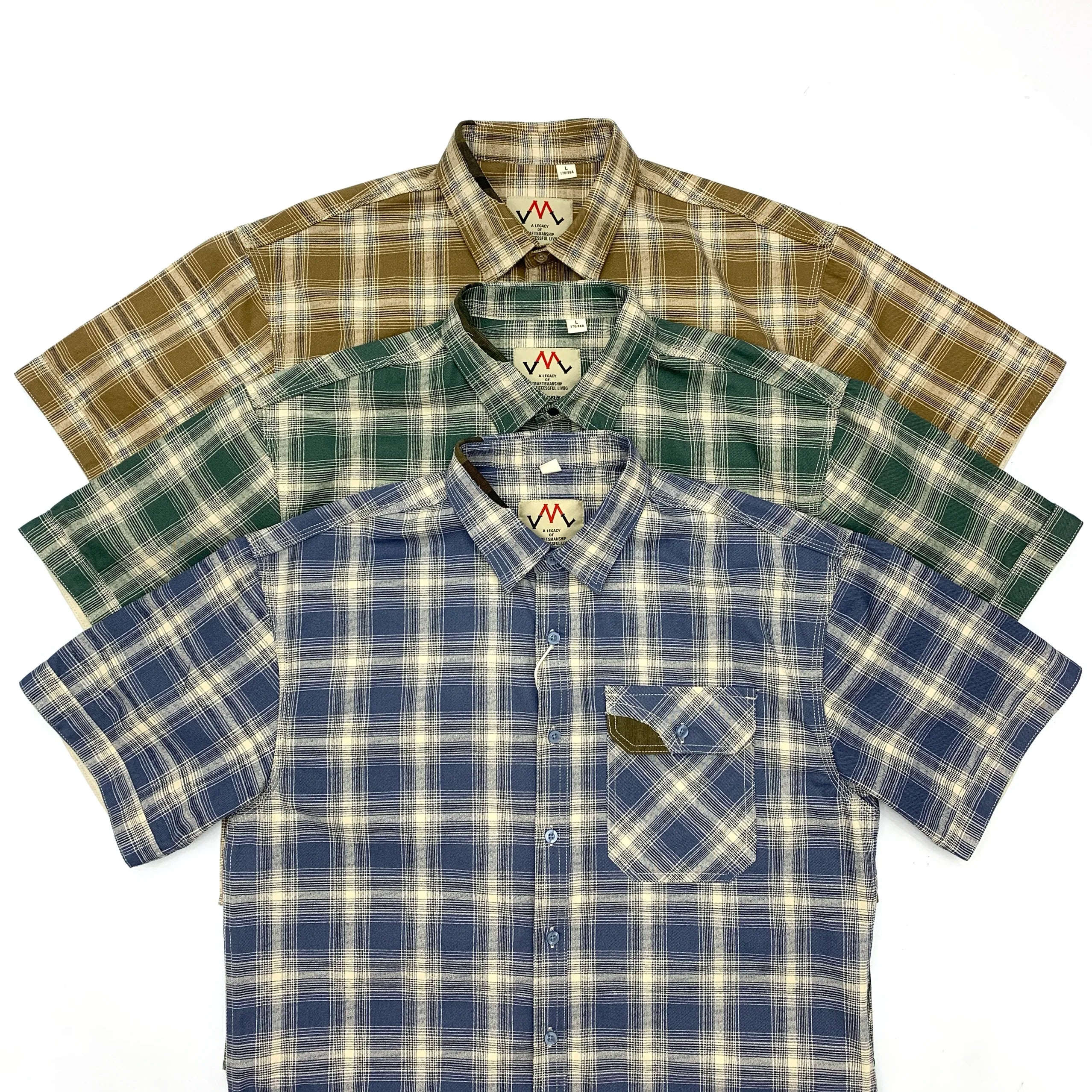 Camisa Cuadros Hombre | Algodón 100% | Estilo Retro Japonés | Manga Corta | Ticotrendy Costa Rica