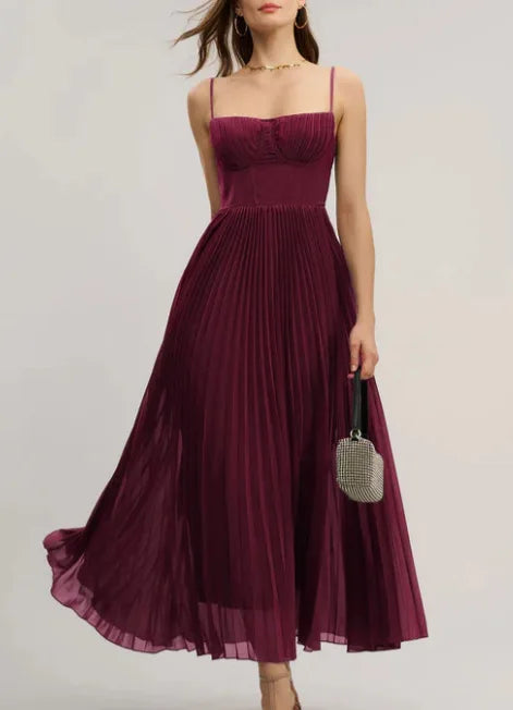 Vestido Largo Vaporoso Cintura Alta para Fiesta