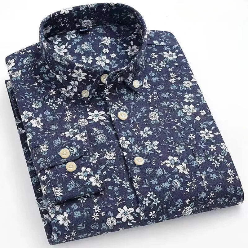 Camisa Slim Fit Algodón 100% | Moda Coreana | Streetwear Vintage | Liso/Estampado