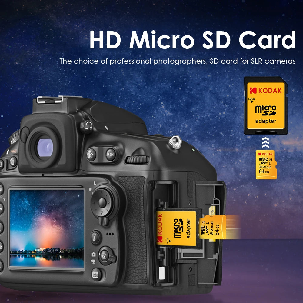 Tarjeta Micro SD Kodak Original | Clase 10 U3 V30 | Alta Velocidad 4K | Ticotrendy