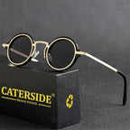 Gafas de Sol Polarizadas CATERSIDE | Redondas Retro | Marco Metal Punk