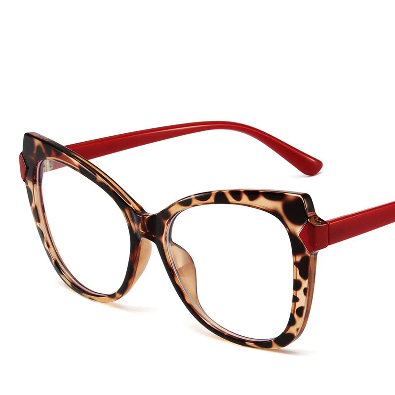 Montura Gafas Ojo Gato Lujo Personalidad | Protección Luz Azul Óptica Titanio Plástico