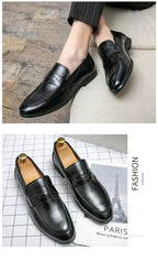 Zapatos de vestir para hombre, mocasines de cuero social, talla grande 48, zapatos de cuero casuales de negocios para hombre, zapatos clásicos de fiesta y oficina para hombre