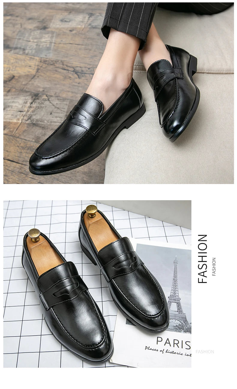 Mocasines de Cuero para Hombre | Talla Grande 48 | Clásicos para Fiesta y Oficina | Tico Trendy