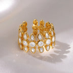 Anillo Ticotrendy Suerte Circón | Acero Inox Resistente Agua | Banda Pareja Boda