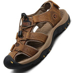 Sandalias Cuero Genuino Hombre Ticotrendy Casual Plataforma Hebilla | Moda Lujo Ajustable